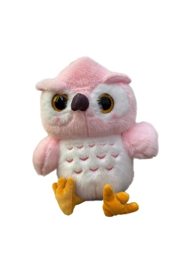 Sevimli Oturabilen Uyku Arkadaşım Baykuş 30 Cm Peluş Oyuncak Pembe