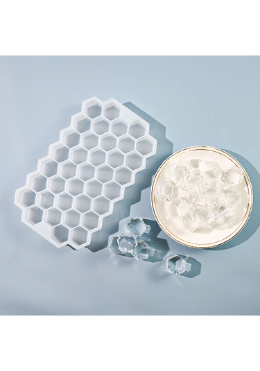 Silikon Petek Buz Küpü Tepsisi Kapaksız Silikon Buz Kalıbı 37 Li Çok Renkli