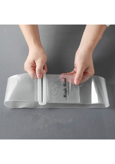 Sones Giysi Sihirli Bant Rulo Kayış Kendinden Yapışkanlı Kayış Kemer Giyim Bitirme Depolama Kemeri, Boyut: Küçük Şeffaf