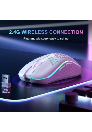 Jms 2.4 G Rgb Petek Tasarım Kablosuz Oyuncu Mouse