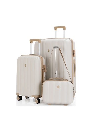 Mçs Polipropilen 3lü Valiz Seti Büyük & Kabin & Makyaj V305 S21yy1000082-set 00421 3'lü Set Çok Renkli