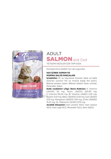 Plaisir 100Gr Pouch Somon&amp;Morinalı Yaş Kedi Maması