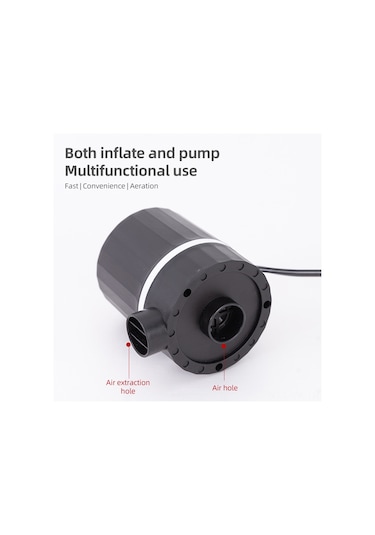 Vkemall 5000kpa 35w Elektrikli Hava Pompa, İç/boşaltma Fonksiyonu, 2 Uçlu, Taşınabilir Mini Boyut, Havlu, Yatak, Yüzme Çemberi İçin