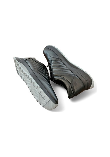 Gerçek Deri Akıllı Bağcıklı Tam Oropedik Erkek Ayakkabı Siyah