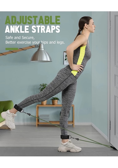 Direnç Bandı Seti Fitness Bantları Fitness Kapı Ankraj Kolları Çok Renkli