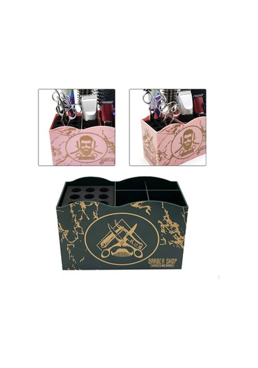 Yeşil Kuaförlük Alet Saklama Kutusu Çıkarılabilir Tuvalet Masası Saç Klipleri Organizatör Makas İçin