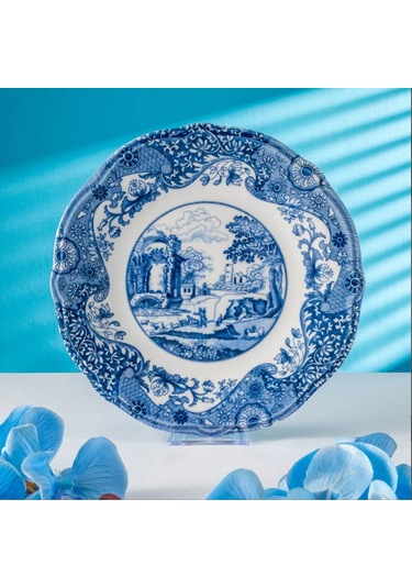 Fecra Vintage Blue Supla 33 Cm Beyaz - Mavi