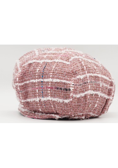 Şapkadan Kadın Yünlü Vintage Kasket Retro Kışlık Şapka 45645dr56707 Gül Kurusu