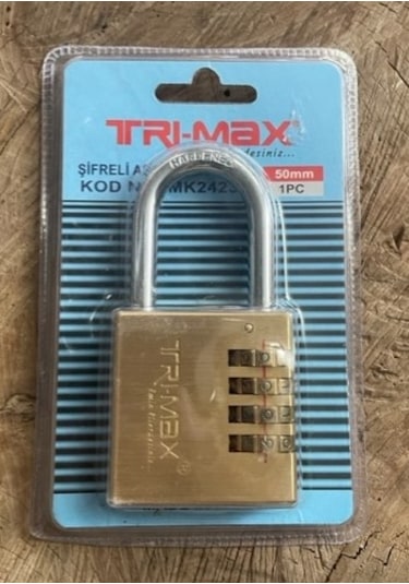 Trimax 50mm Pirinç Şifreli Asma Kilit Mini Şifreli Asma Kilit