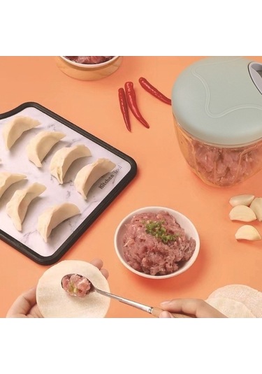 Elle Çekilmiş Sarımsak Ezici Mini Mutfak Robotu Öğütücü A Ahşap