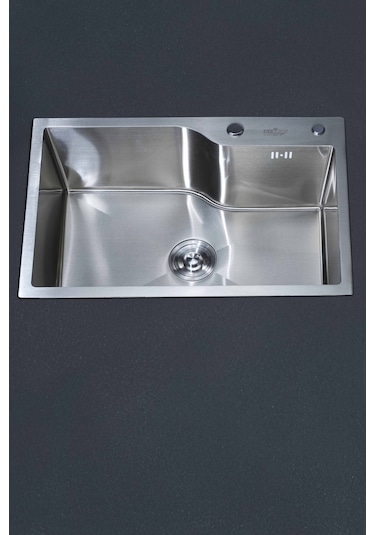 Ala Serisi %100 Krom 68x45 Paslanmaz Mutfak Eviyesi, Mutfak Lavabosu Sifon Dahil Silver