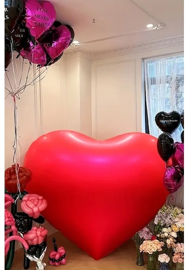 Beysüs Dev Kalp Folyo Balon 145 Cm Kırmızı