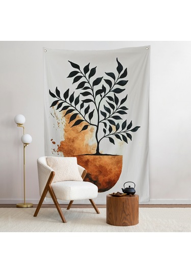 Dekoratif Minimal Bitki Duvar Örtüsü-7651