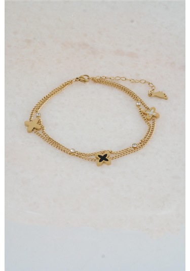 Kadın 316 L Kararmaz Anti Alerjenik Çelik Halhal Zy00023 - Altın