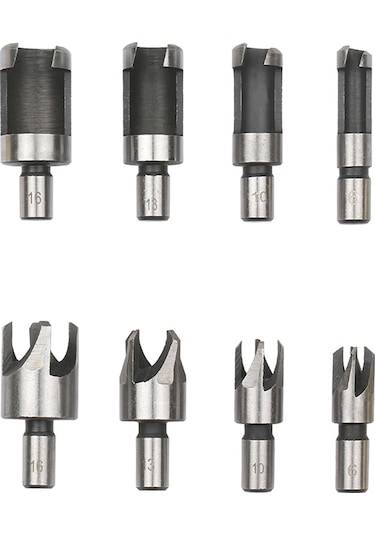 Hallow Ağaç İşleme Pah Delme Aracı Ahşap Kesici 8 Adet