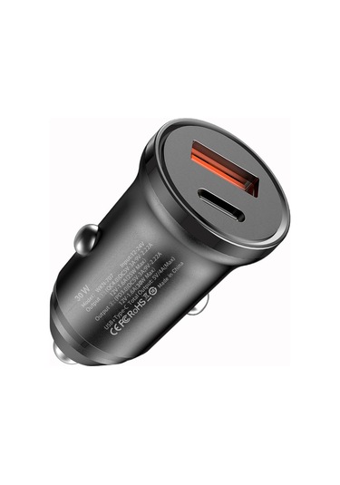 Kosona Beyaz 30w Qc4.0+pd Çift Usb Arabalığın Şarj Cihazı, 5a Type-c Arabalığın Sigara Çakmak Soketi, Akıllı Sıcaklık Korumalı, 12-24v Geniş Voltajlı