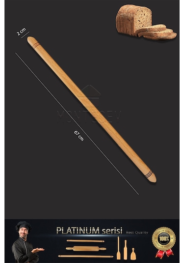 Platinum Serisi Ahşap Hamur Açma Oklavası Merdane Börek Seti 6 Lı