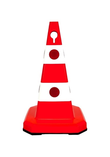 10 Adet Ultra Kedi Gözlü Trafik Konisi Ağırlıklı 60Cm Trafik Duba