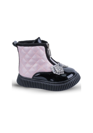 Kaptan Junior Kız Bebek Çocuk Botu Ortopedik Kaymaz Taban Barznk 560 Siyah