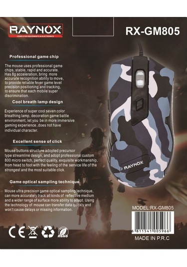 Raynox RX-GM805 Kablolu Optik Oyuncu Mouse