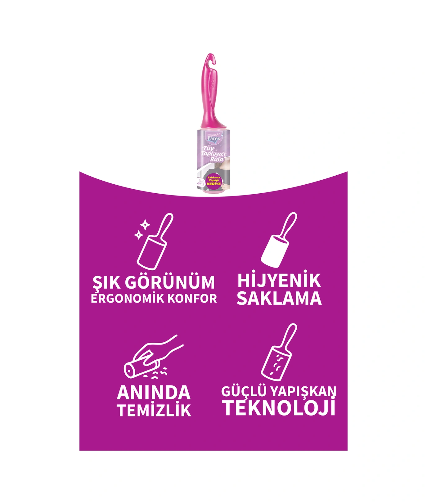 Premium Tüy Toplayıcı Rulo 56 Yapraklı X 4 Adet