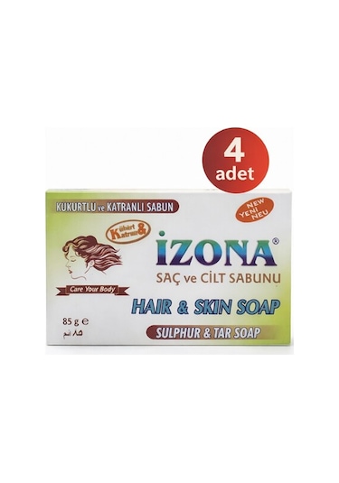 İzona Sabun Kükürtlü Ve Katranlı 85 Gr 4lü Çam Katranı - Kükürt