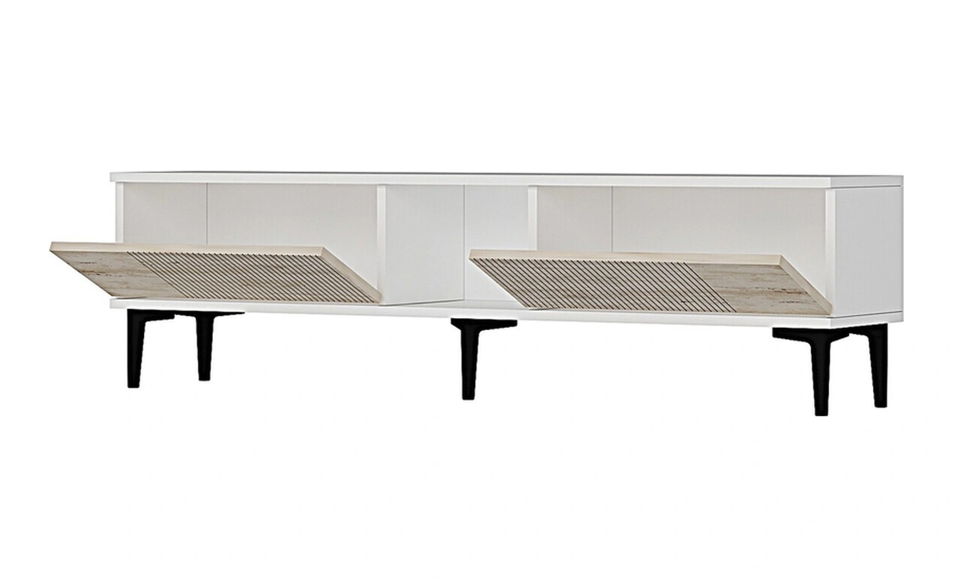 Tsa1502bt - Corsatv150 Tv Stand, Tv Sehpası Beyaz-traverten Kapak 150cm Beyaz
