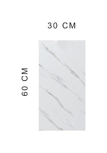 10 Adet 30x60 Cm Siyah Beyaz Mermer Kendinden Yapışkanlı Duvar Paneli