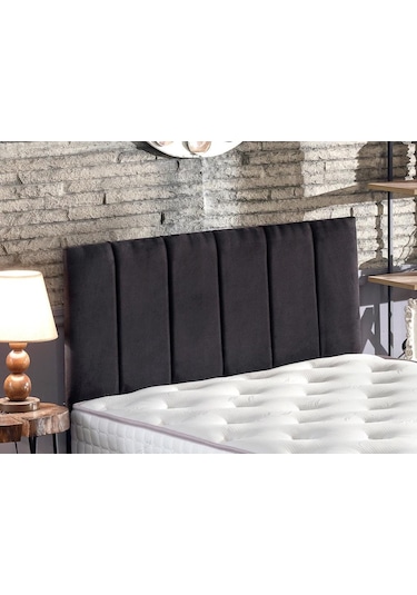 Nironyatak Piano Lite Tek Kişilik Yatak Başlığı - 120 Cm Siyah Kumaş Başlık
