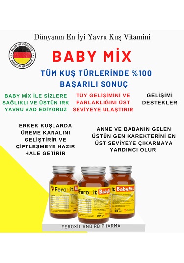 Feroxit Yavru Kuş Vitamini Baby Mix Tüm Kuş Türleri İçin 100 G