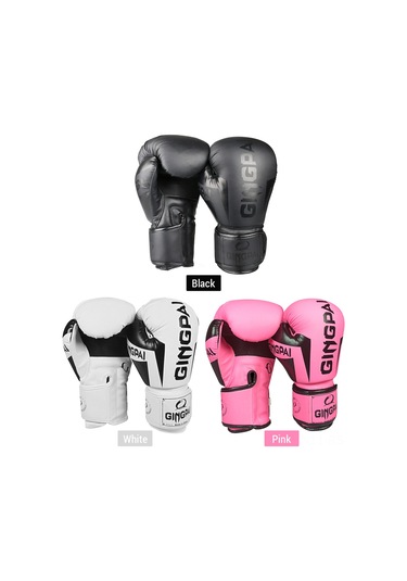Reedark Erkek Kadın Universal Pu Muay Thai Kovboy Eldiveni, Spor Antrenman Dikdörtgen Torba Savaş Gloves, Ventilasyonlu 8oz Beyaz Beyaz