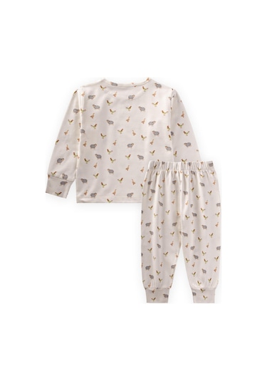 Pijama Takım 1-5 Yaş Karışık Hayvan Desen Ekru