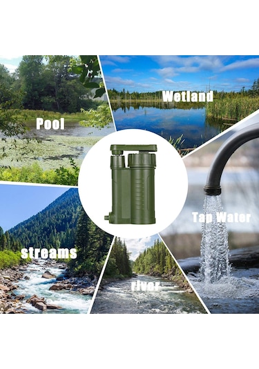 Butu Su Filtresi Pompa Seti Taşınabilir Su Arıtma Acil Açık Su Filtrasyon Sistemi Yürüyüş Hayatta Kalma Dişli