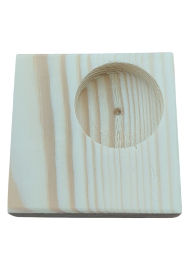 20 Adet Ahşap Kare Çam Kütük Mumluk Hediyelik 7,5 X 7,5 Cm