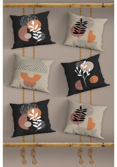 Belle Benoit Baskılı Dekoratif 6'lı Koltuk Kırlent Kılıfı Desen39