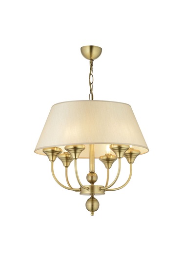 Lampaluce Teodora Modern Şapkalı Klasik Sarkıt Avize Tasarımı 6'lı Sarı 50cm Eskitme