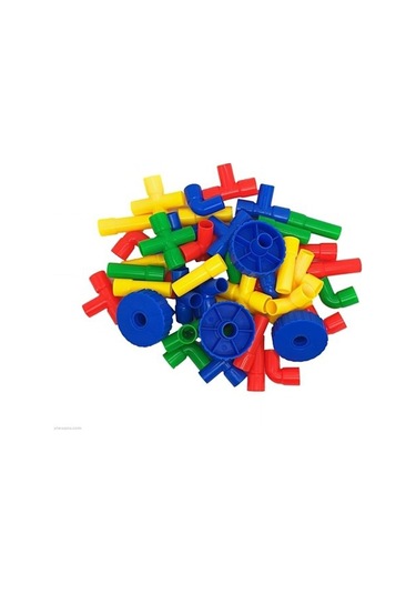 King Kids Eğitici Öğretici Tekerlekli Boru 72 Parça Dirsek