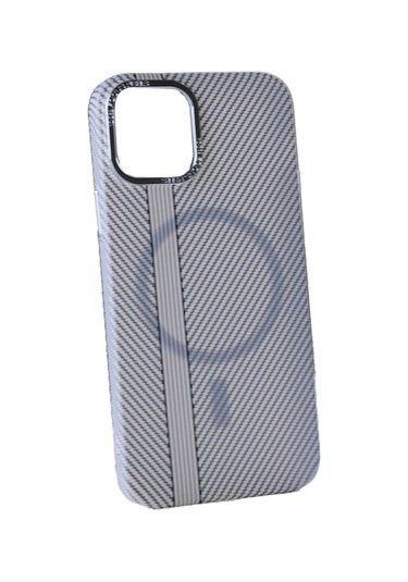 Merci Iphone Uyumlu 14 Pro Uyumlu Carbon Line Magsafe Destekli Kılıf Beyaz