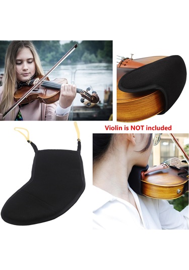 Ruicoo Keman Çene Yastığı, Yumuşak Pamuklu Sprey Kapaklı, 3/4-4/4 Kemanlar İçin, Siyah Renk, Oynama Konforu Sağlar
