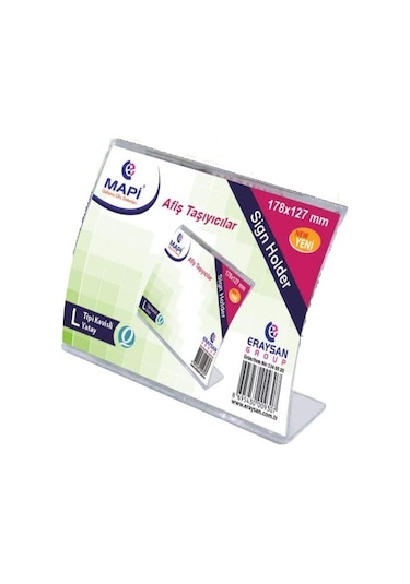 Mapi Afiş Taşıyıcı Plastik L Tipi Yatay 127x178 Mm