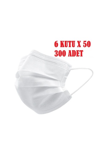 3 Katlı Telli Cerrahi Maske 300 Adet Beyaz