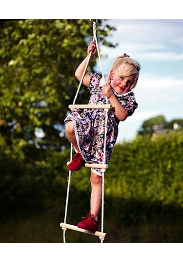 Ahşap Basamaklı İp Merdiven Halatlı Tırmanma Merdiveni Oyuncak