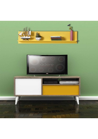Adoremobilya Dekoratif Duvar Rafı - Sarı