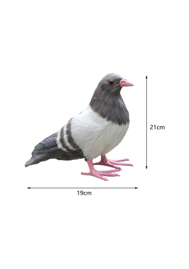 Suntek Simülasyon Güvercin Heykeli Zanaat Yard Avlu Daimi Gri