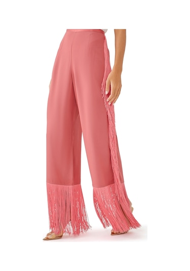 Taller Marmo Şık Yüksek Bel Salaş Pantolon Pembe