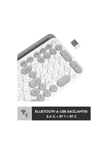 EKW-28 2.4G+Bluetooth BT1+BT2 Çoklu Cihaz Bağlantılı Ulta İnce Q (Mac-Wın-Ios-Android) Kablosuz Klavye