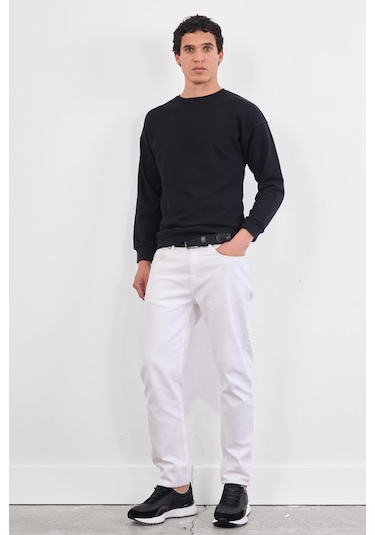 Dufy Siyah Bisiklet Yaka Regular Fit Erkek Sweatshirt Siyah