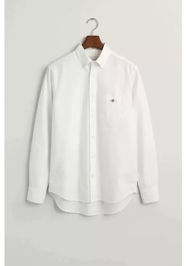 Gant Erkek Beyaz Regular Fit Gömlek Lacivert