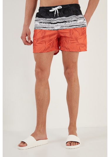 Buratti Belden Bağlamalı Deniz Şortu Cepli Erkek Mayo Short 3800907 Siyah-Orange Buratti Belden Bağlamalı Deniz Şortu Cepli Erkek Mayo Short 3800907 Siyah-Orange