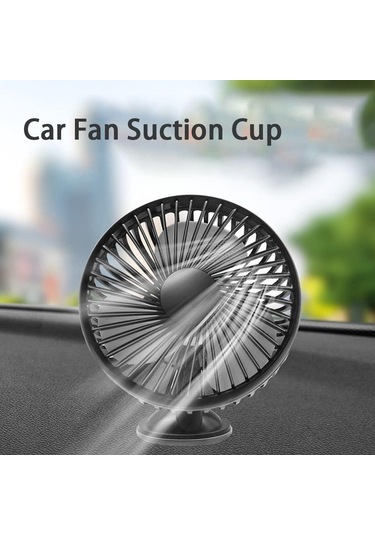 12v/24v Mini Araba Fan Abs Siyah Siyah Otomobil Tek Kafa Fan Usb Evrensel Araba Fan Vantuz 360 Derece Soğutma Fanı